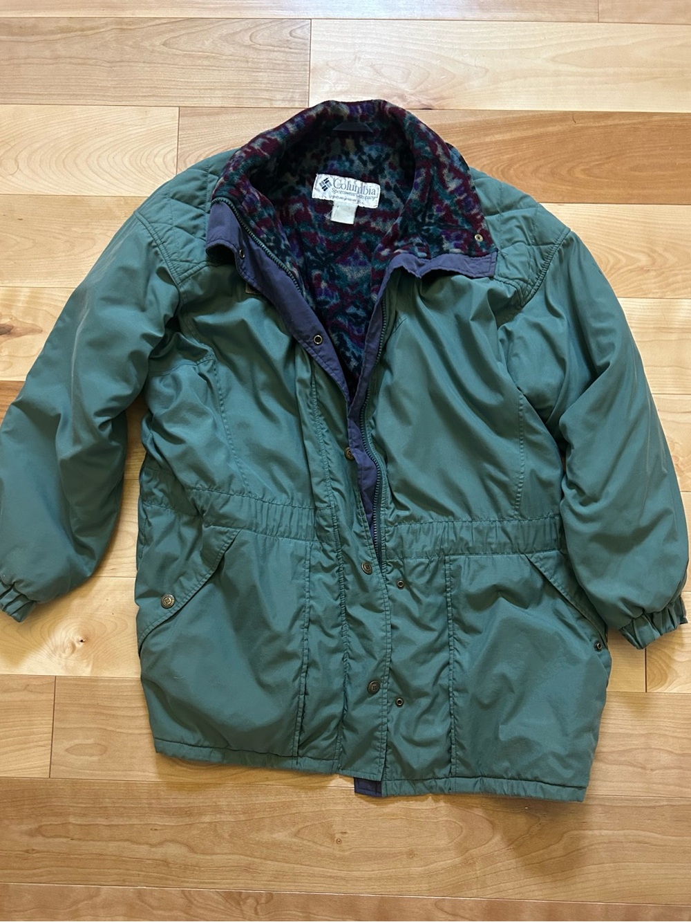 Vintage Columbia Green Insulated Parka Jacket